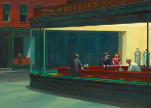 Kökskonst Nighthawks: sen kväll i diner
