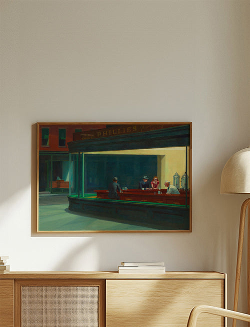Kökskonst Nighthawks: sen kväll i diner