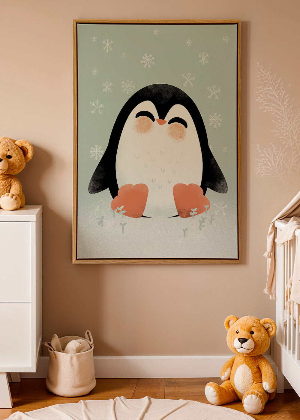 Barnposter med leende pingvin