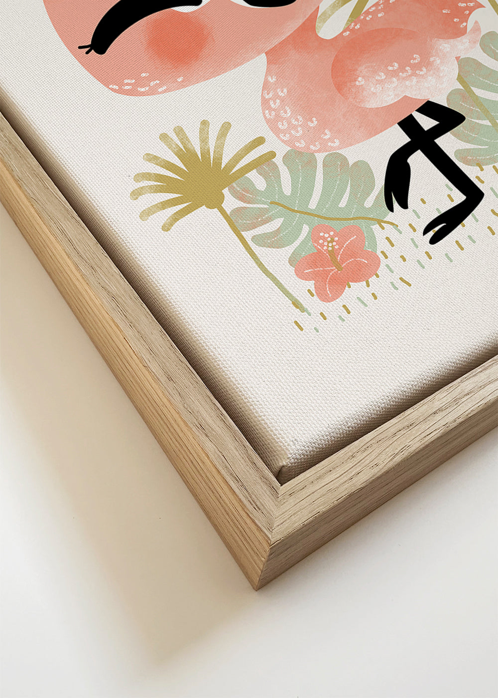 Barnposter leende rosa flamingo