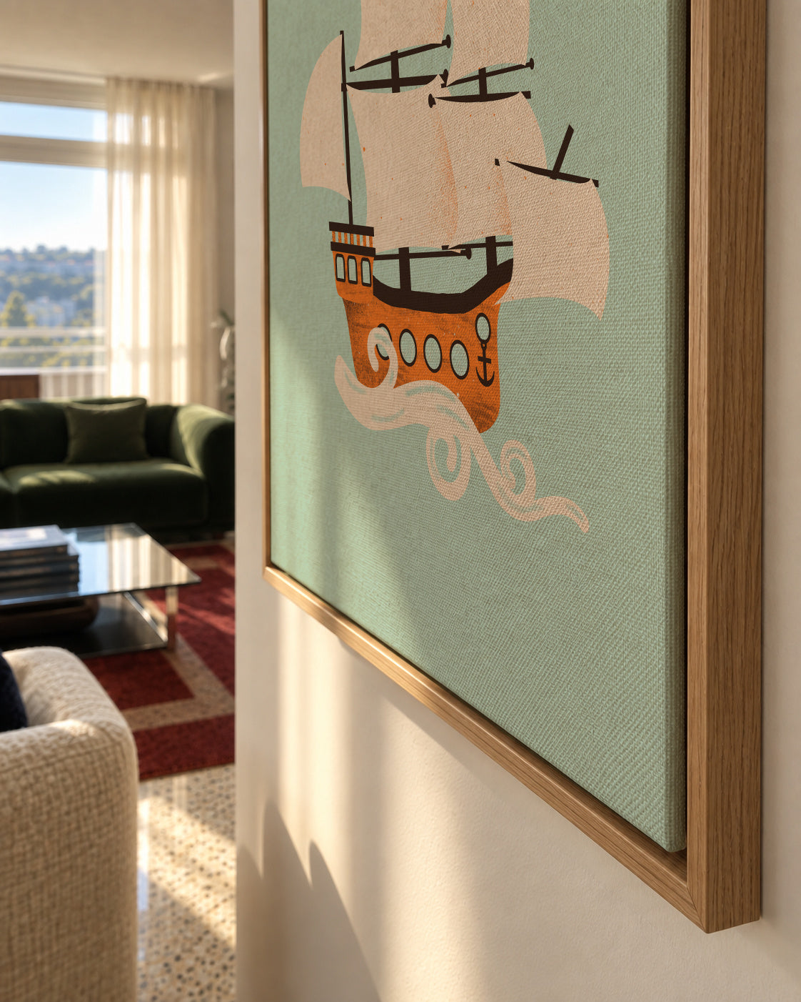 Pirate Ship - Framed canvas detail