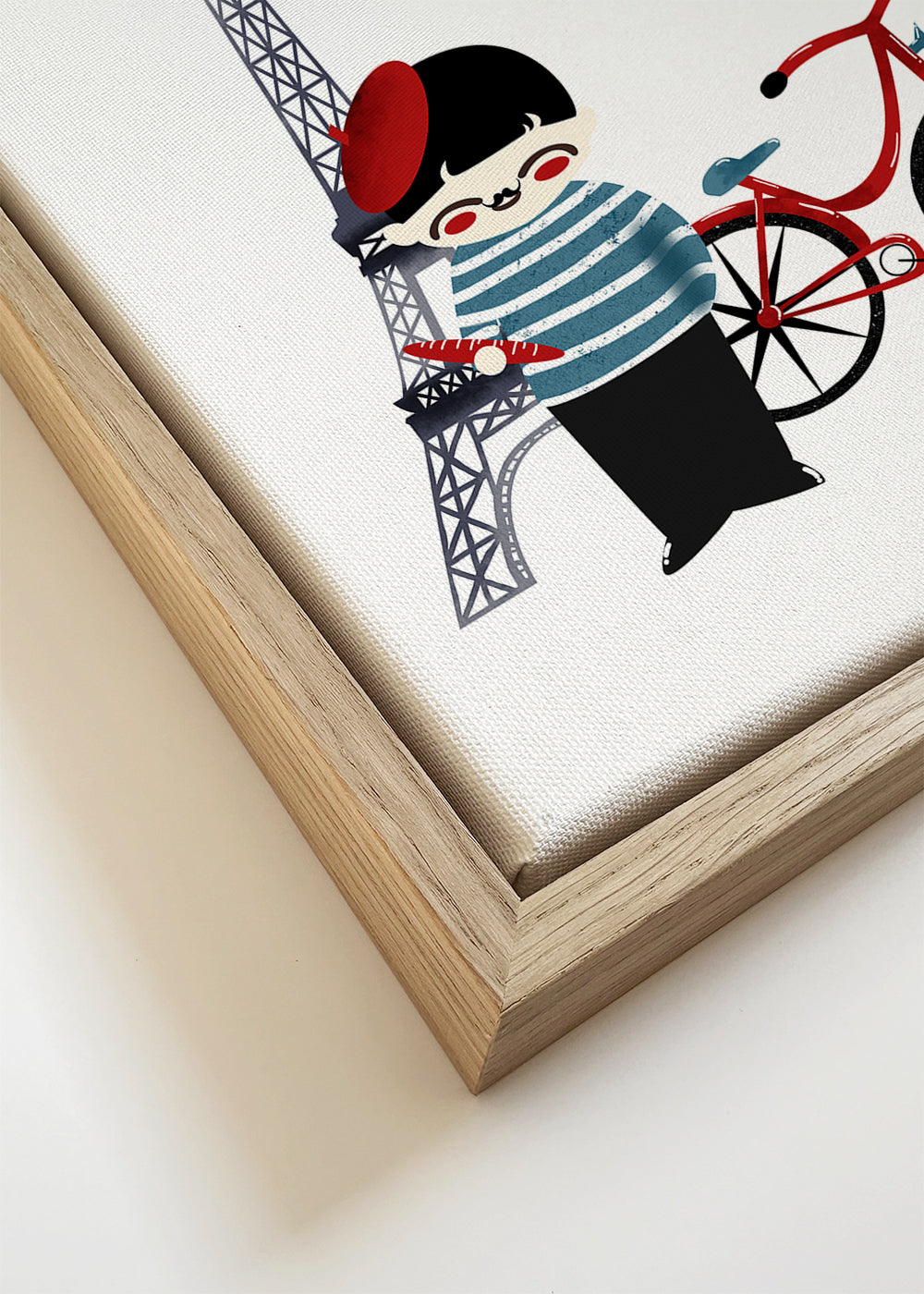 Stadskonst: Paris illustration med röd cykel
