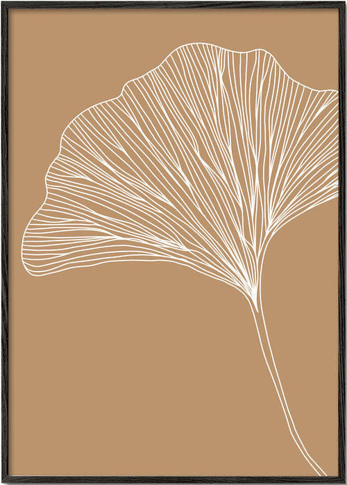 Botanisk poster med ginkgo-blad