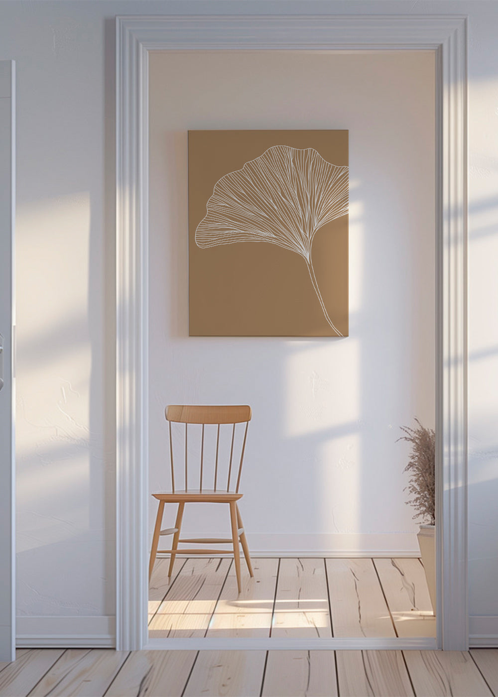Botanisk poster med ginkgo-blad