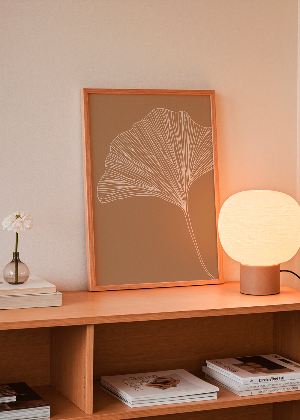 Botanisk poster med ginkgo-blad