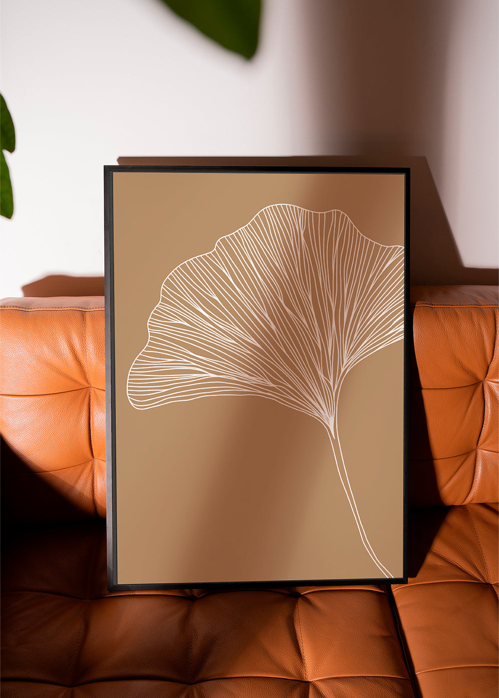 Botanisk poster med ginkgo-blad