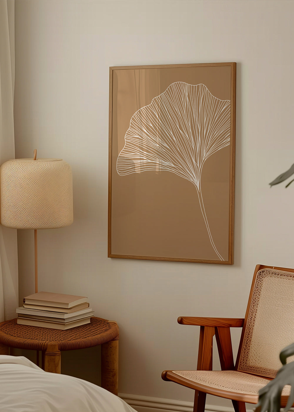 Botanisk poster med ginkgo-blad