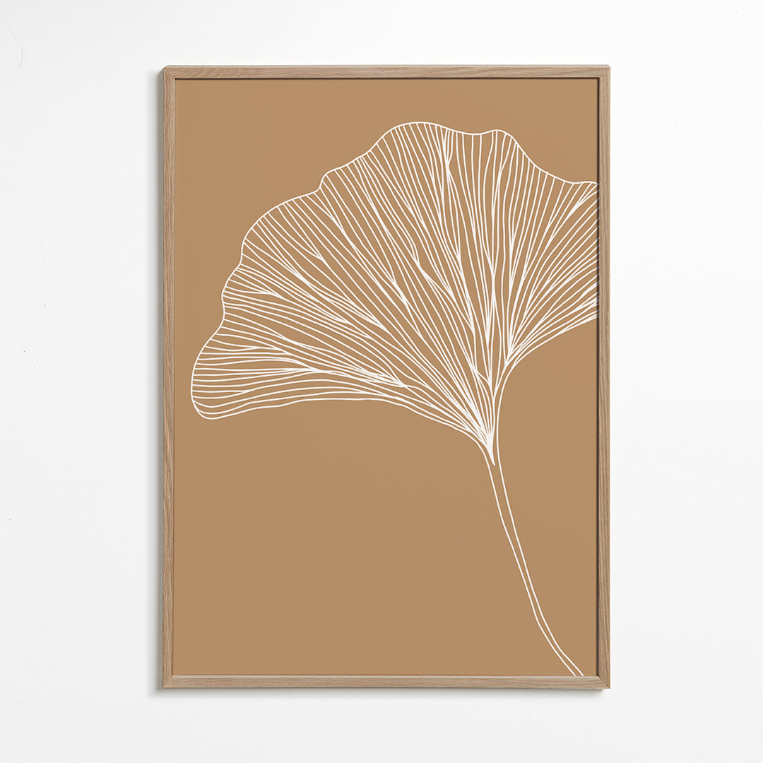 Botanisk poster med ginkgo-blad
