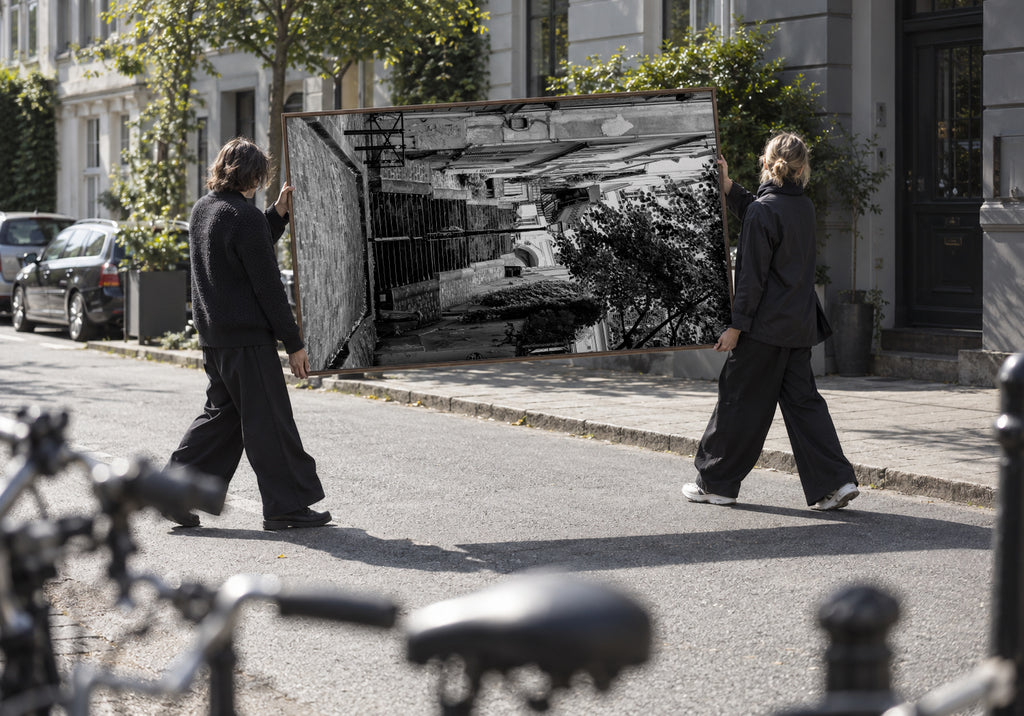 Black Montmartre - French Street - Framed canvas in an interior