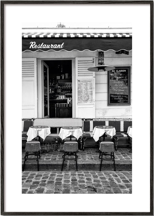 Kökskonst Parisisk bistro svartvit