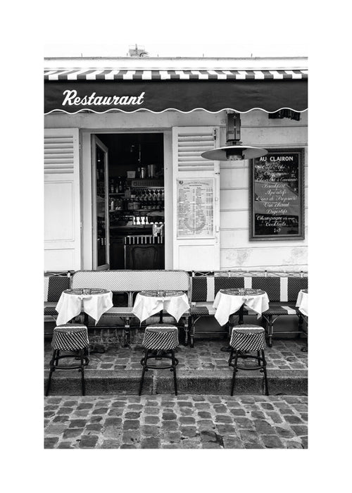 Kökskonst Parisisk bistro svartvit