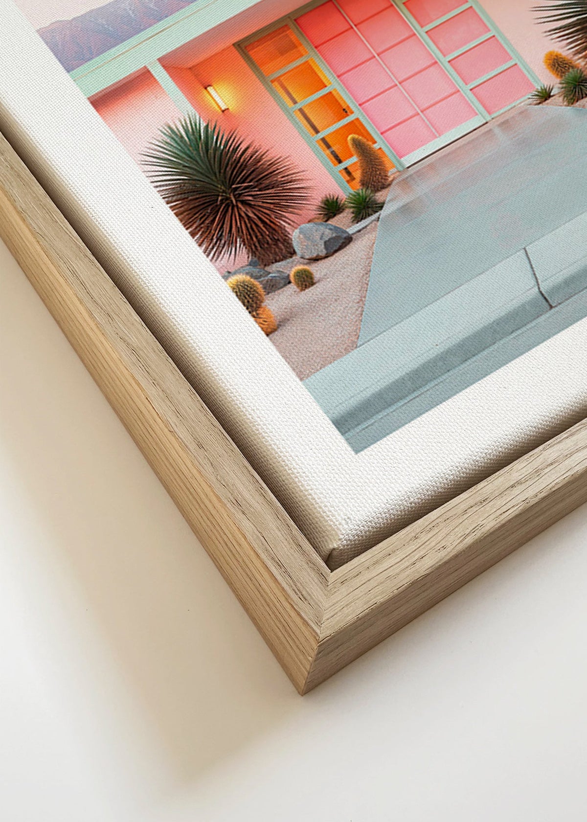 Botanisk poster Palm Springs rosa – Canvas detail