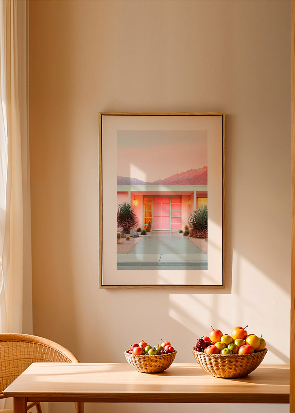Botanisk poster Palm Springs rosa – Canvas1