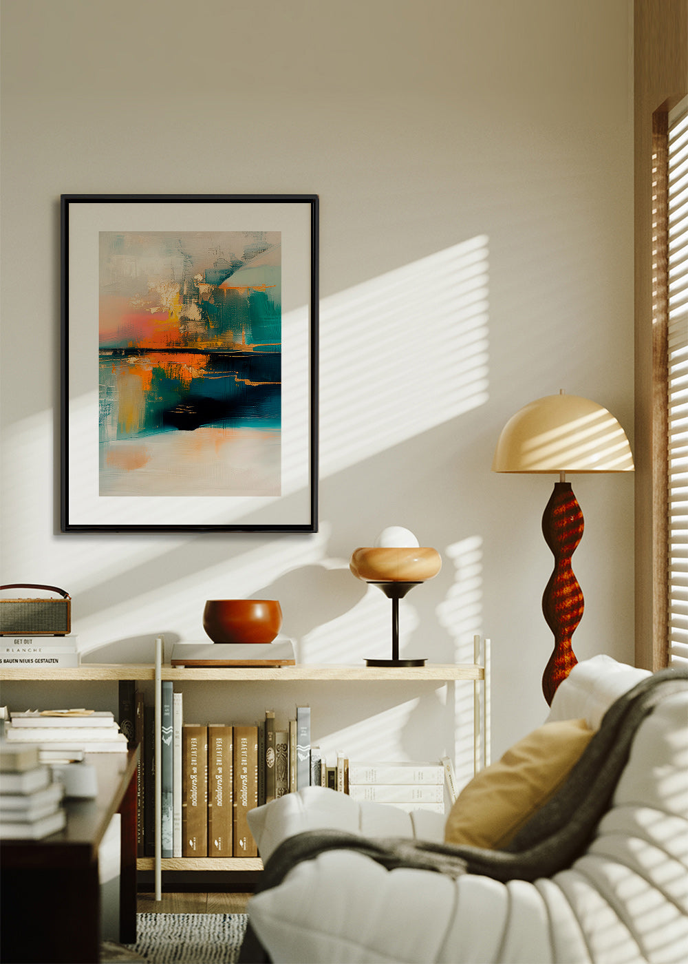 Abstrakt konstverk med vattenreflektioner – Canvas1