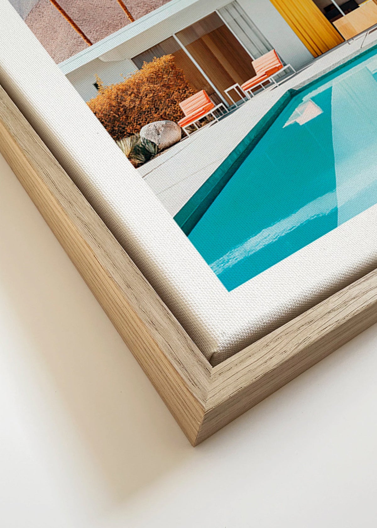 Landskapstavla med pool och palmer – Canvas detail