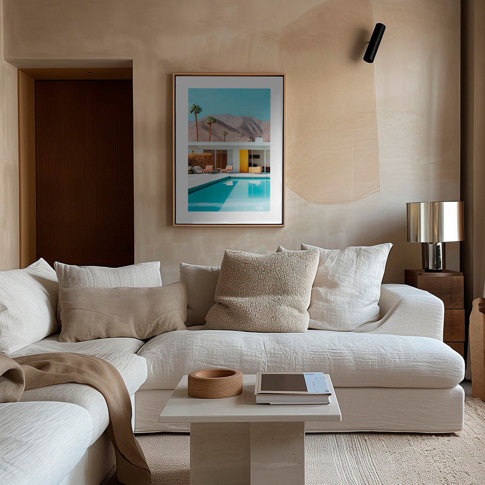 Landskapstavla med pool och palmer – Canvas1