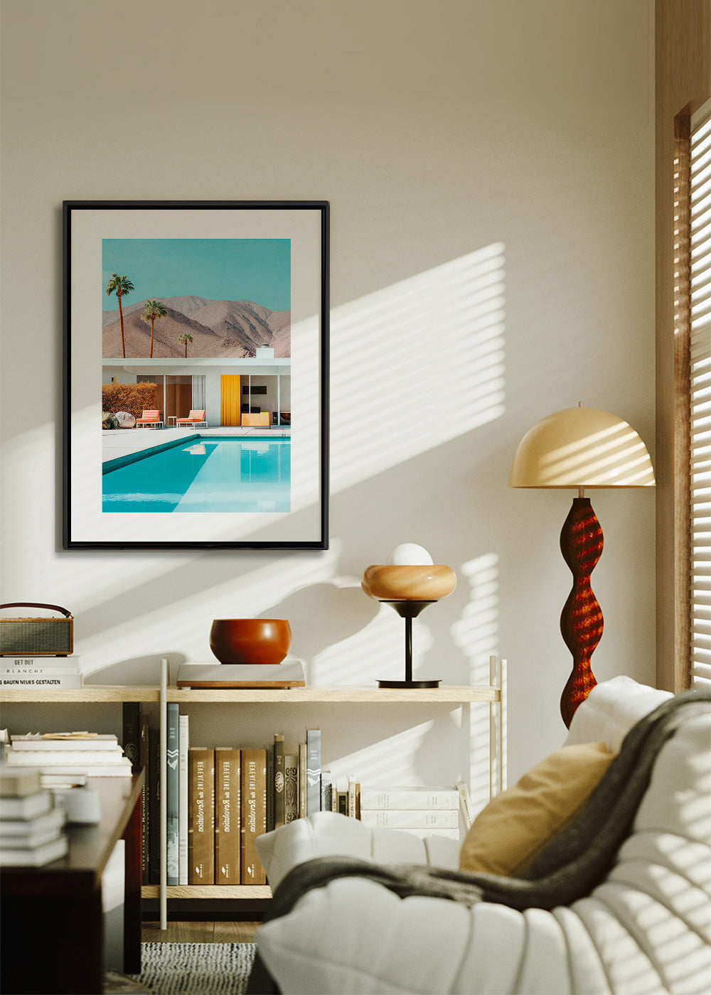 Landskapstavla med pool och palmer – Canvas2