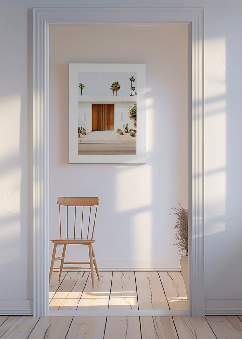 Arkitekturfotografi med lamelldörr – Canvas