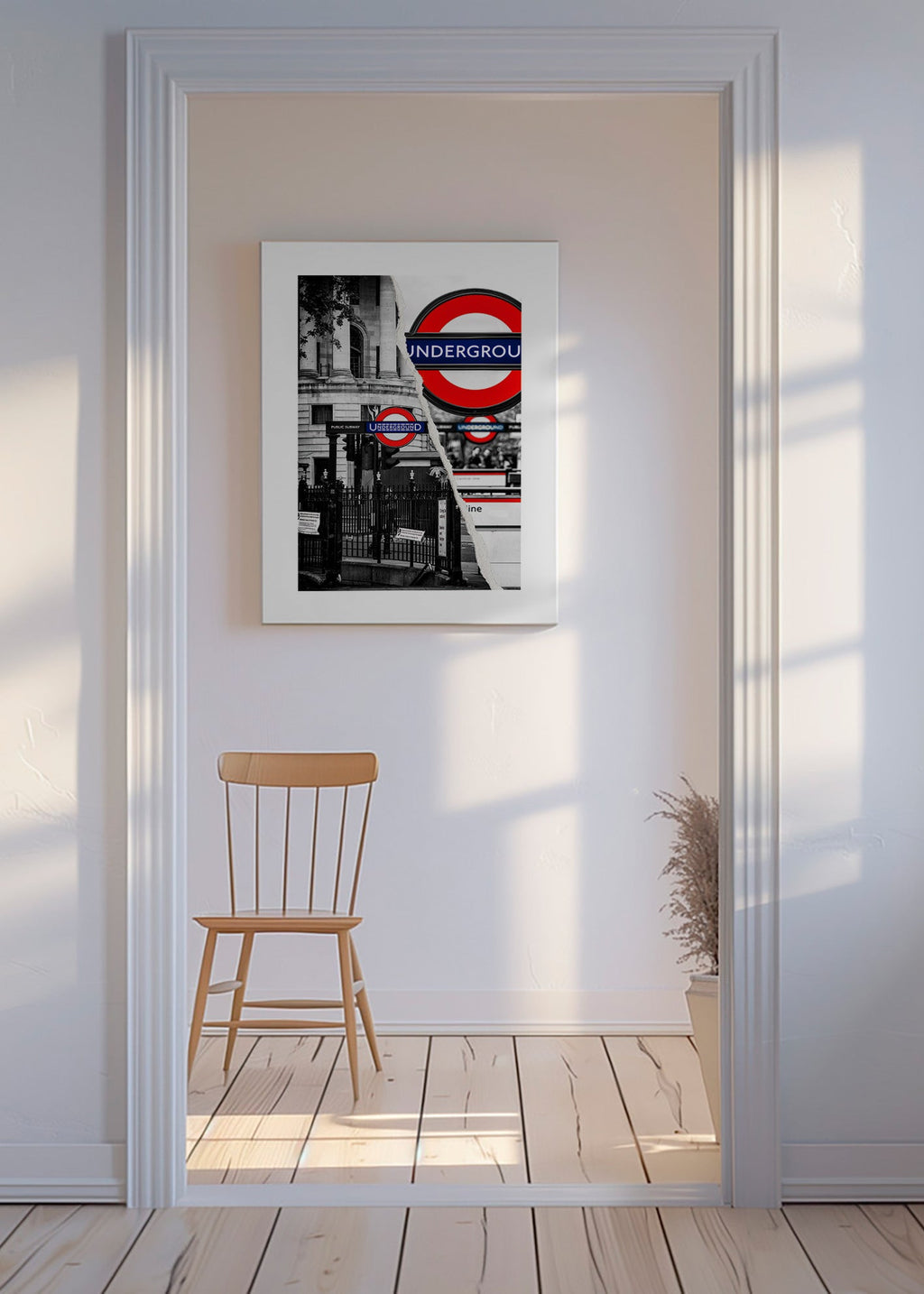 Stadskonst med Underground-skylt från London – Canvas