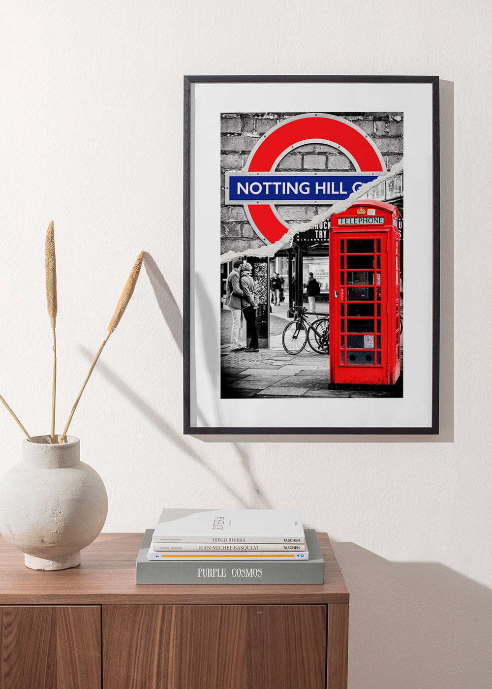 Kökskonst? Stadskonst med röd telefonkiosk Notting Hill – Product1
