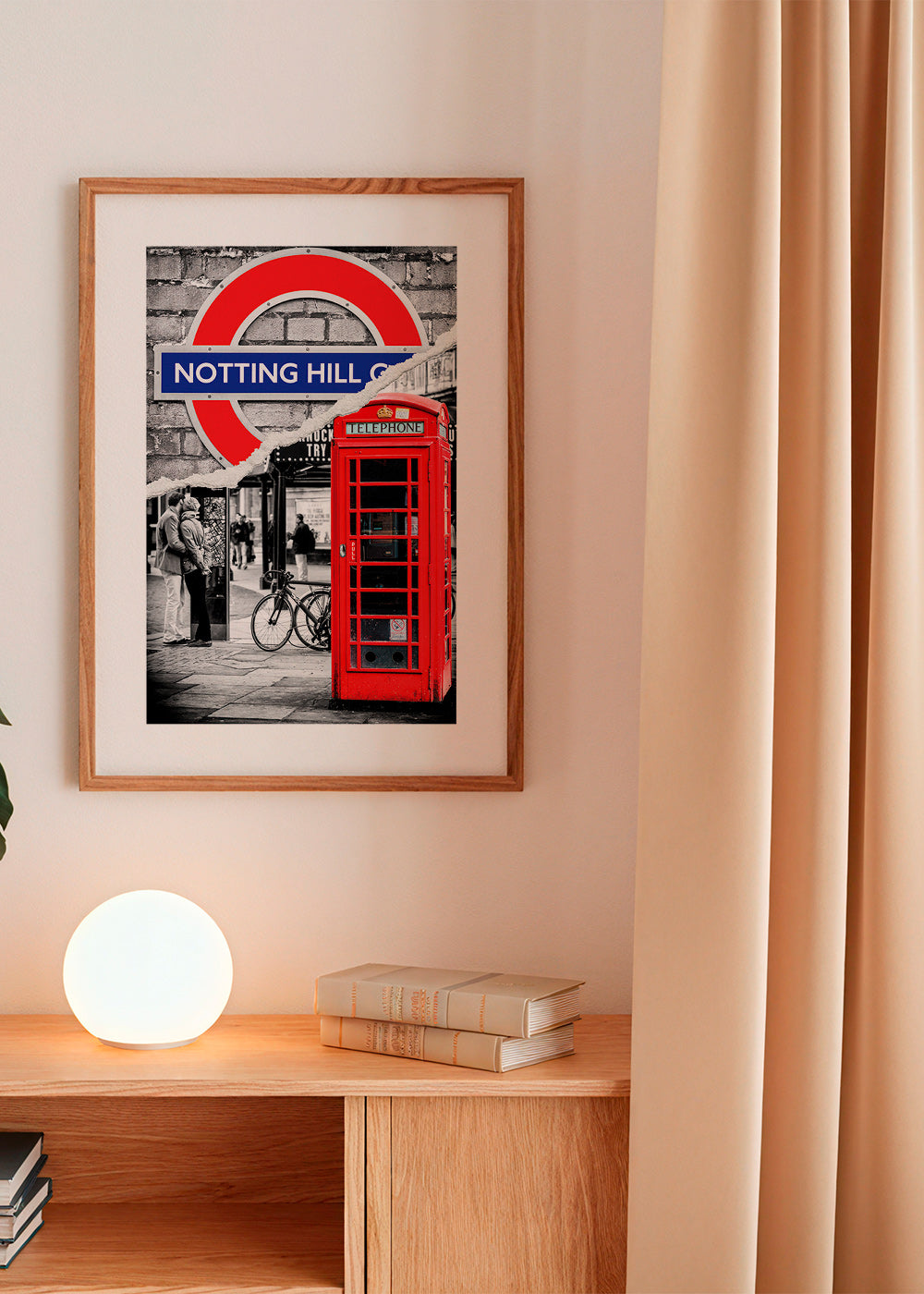 Kökskonst? Stadskonst med röd telefonkiosk Notting Hill – Product2