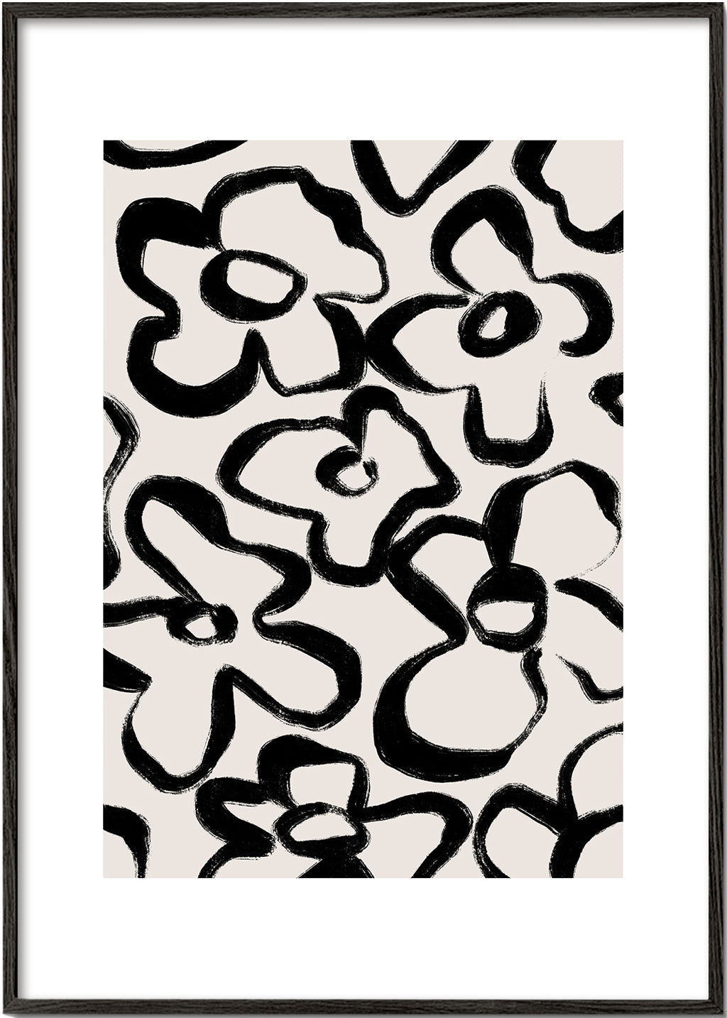 Botanisk poster med svarta blomstreck