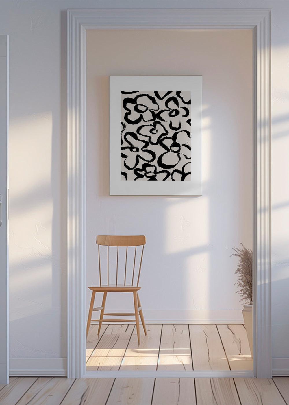 Botanisk poster med svarta blomstreck