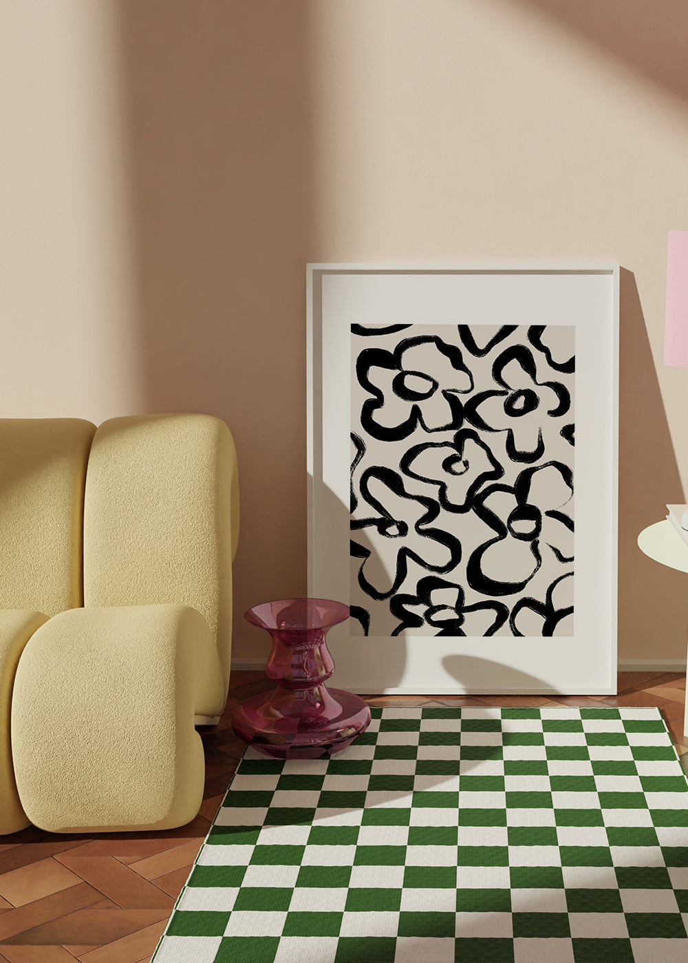 Botanisk poster med svarta blomstreck