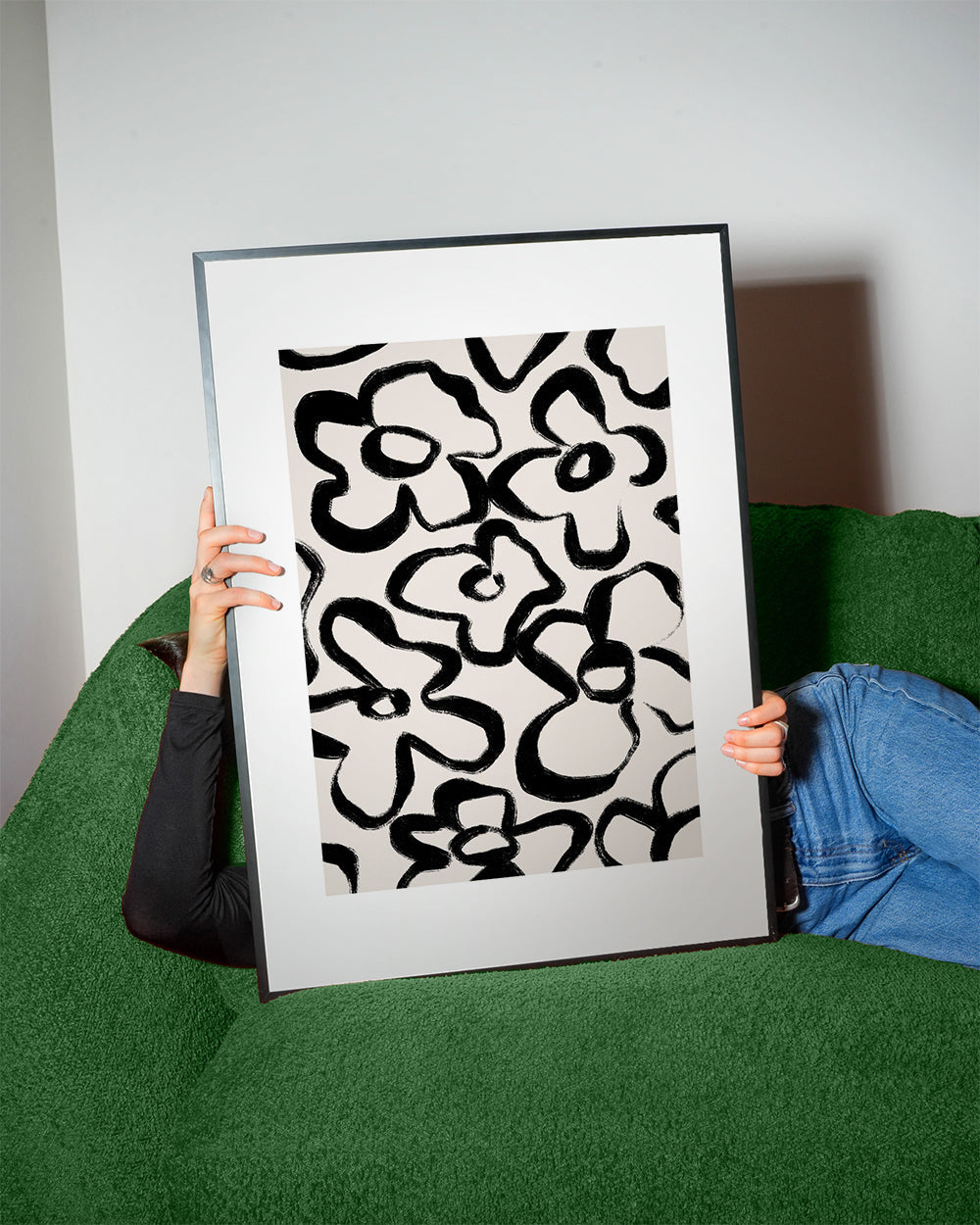 Botanisk poster med svarta blomstreck