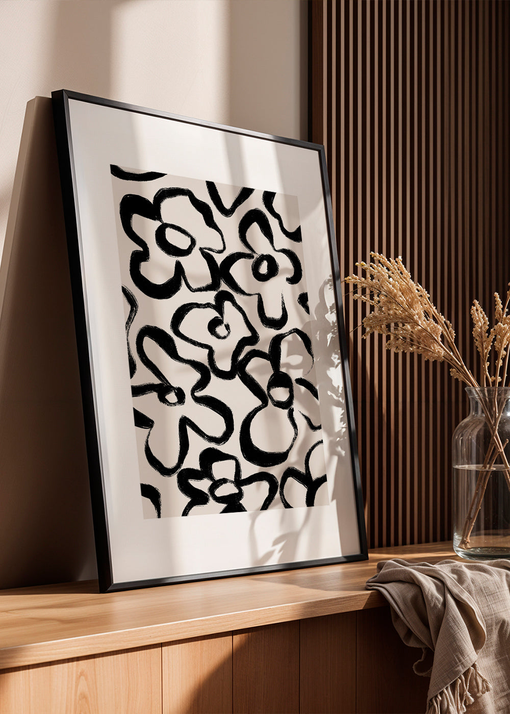 Botanisk poster med svarta blomstreck