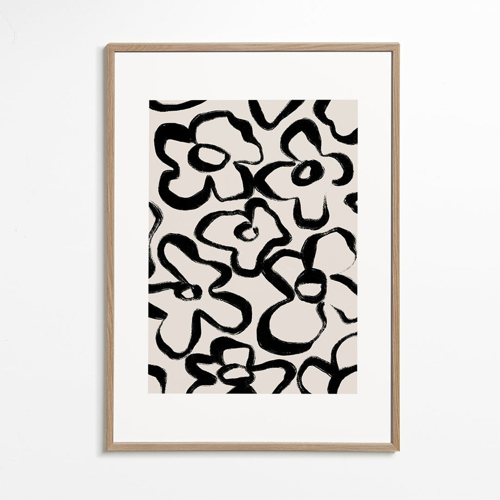Botanisk poster med svarta blomstreck