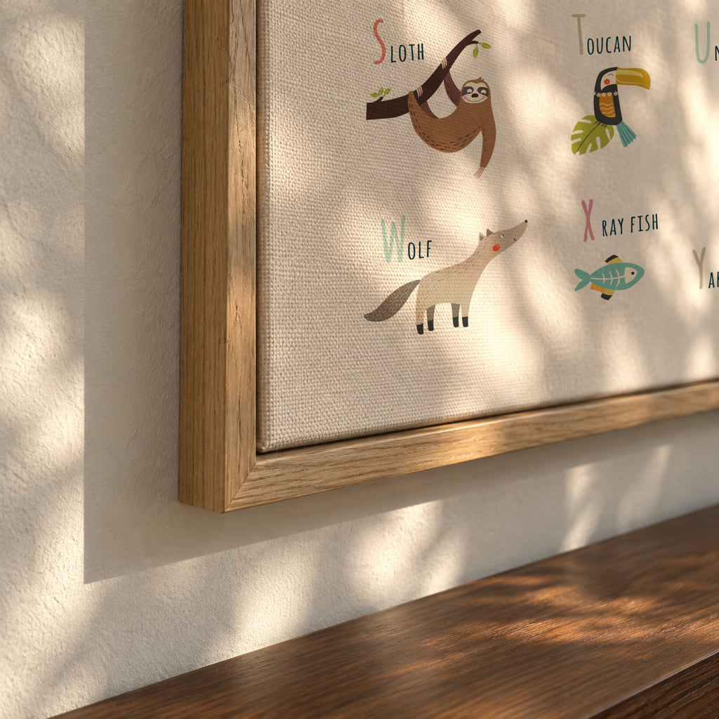 Alphabet Animals (English) - Framed canvas detail