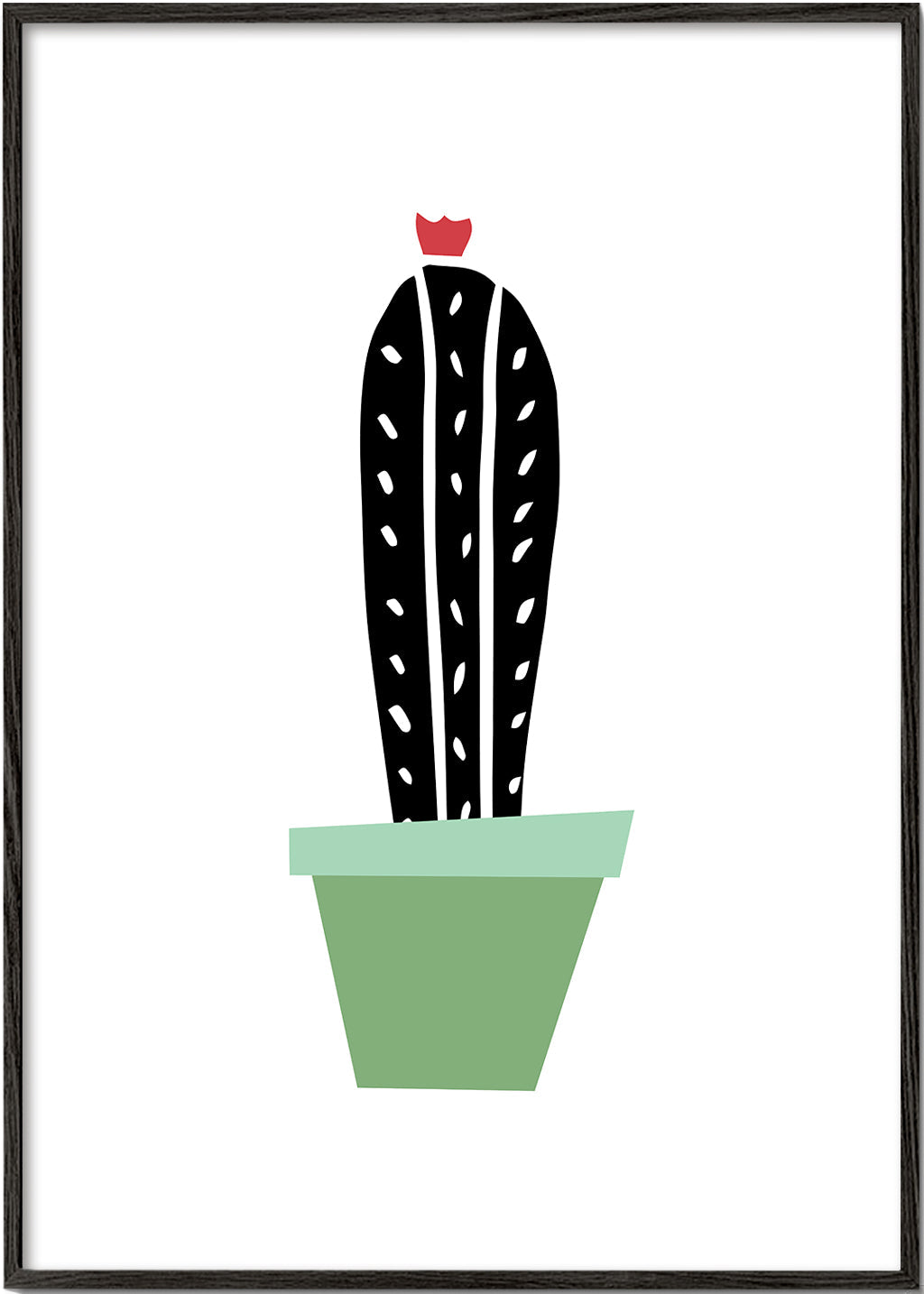 Botanisk poster: minimalistisk kaktus i kruka