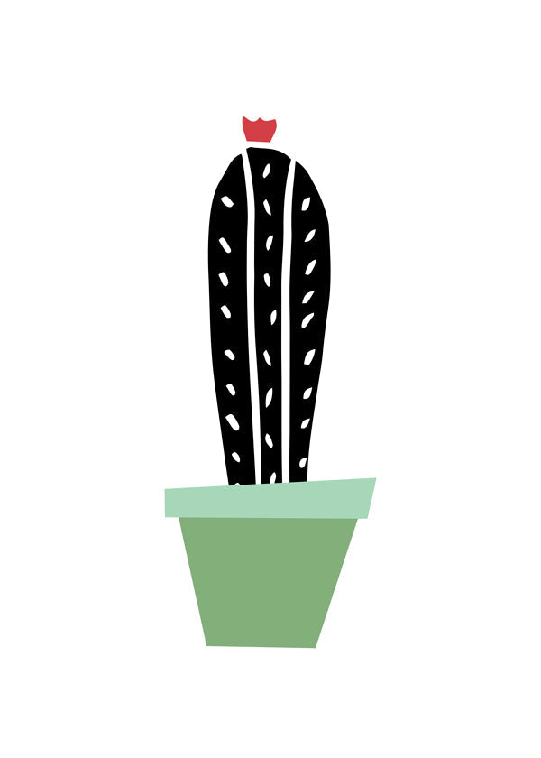 Botanisk poster: minimalistisk kaktus i kruka
