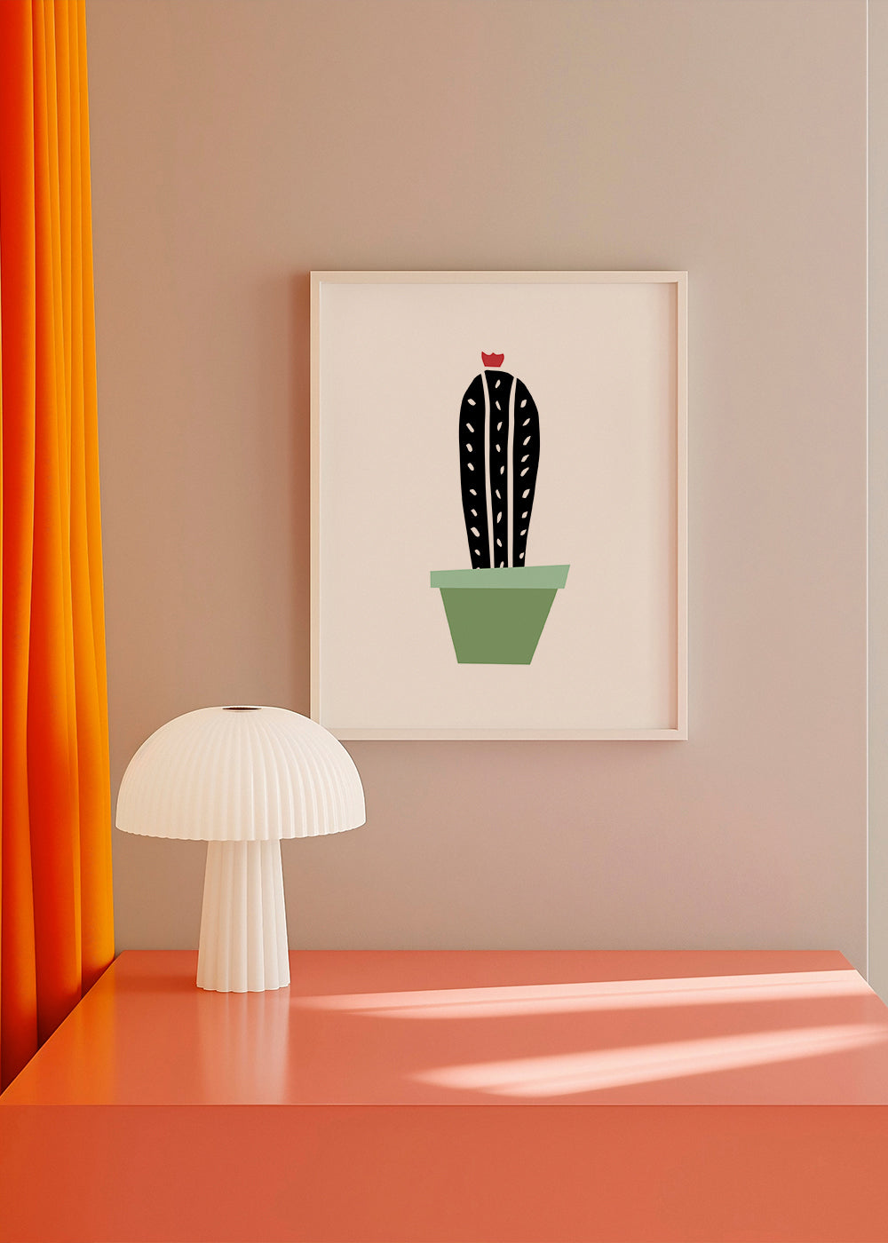 Botanisk poster: minimalistisk kaktus i kruka