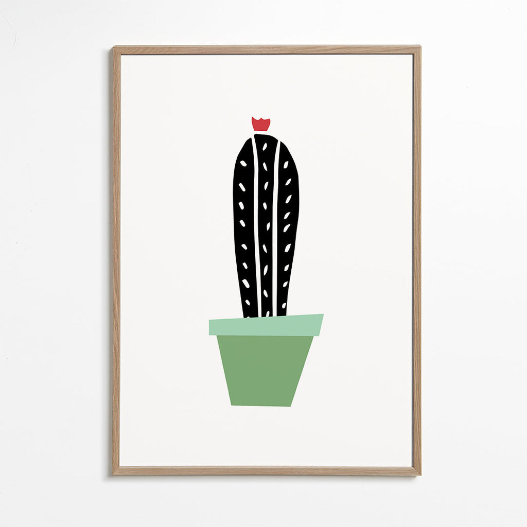 Botanisk poster: minimalistisk kaktus i kruka
