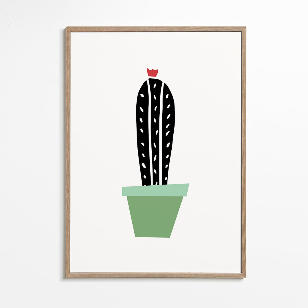 Botanisk poster: minimalistisk kaktus i kruka