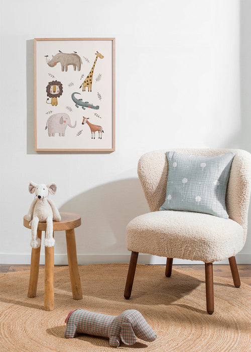 Barnposter med mjuka safari-djur