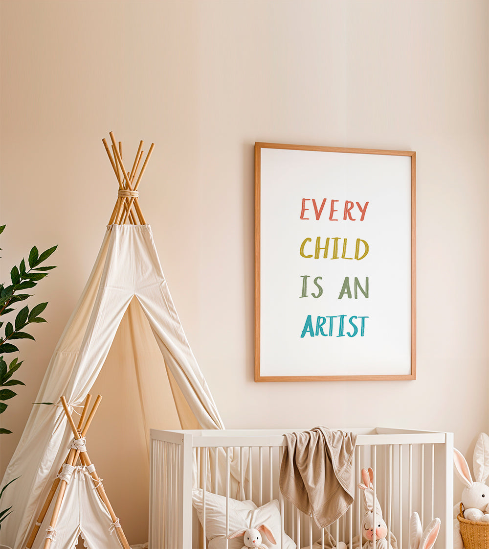 Typografisk illustration Every Child Is An Artist