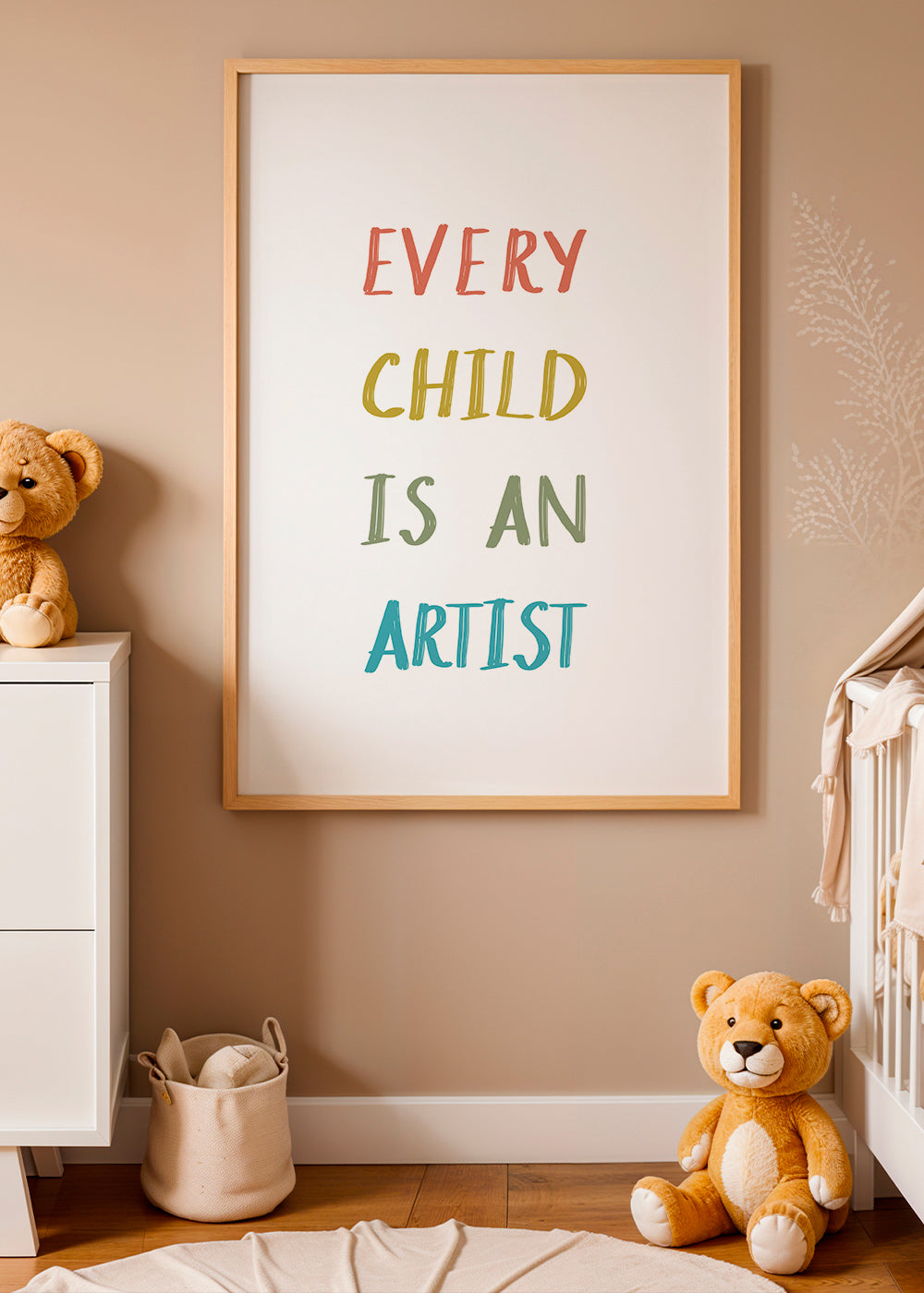 Typografisk illustration Every Child Is An Artist