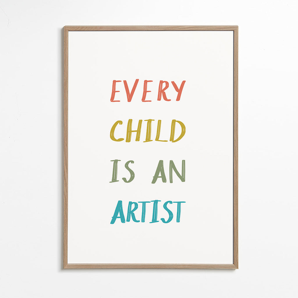 Typografisk illustration Every Child Is An Artist