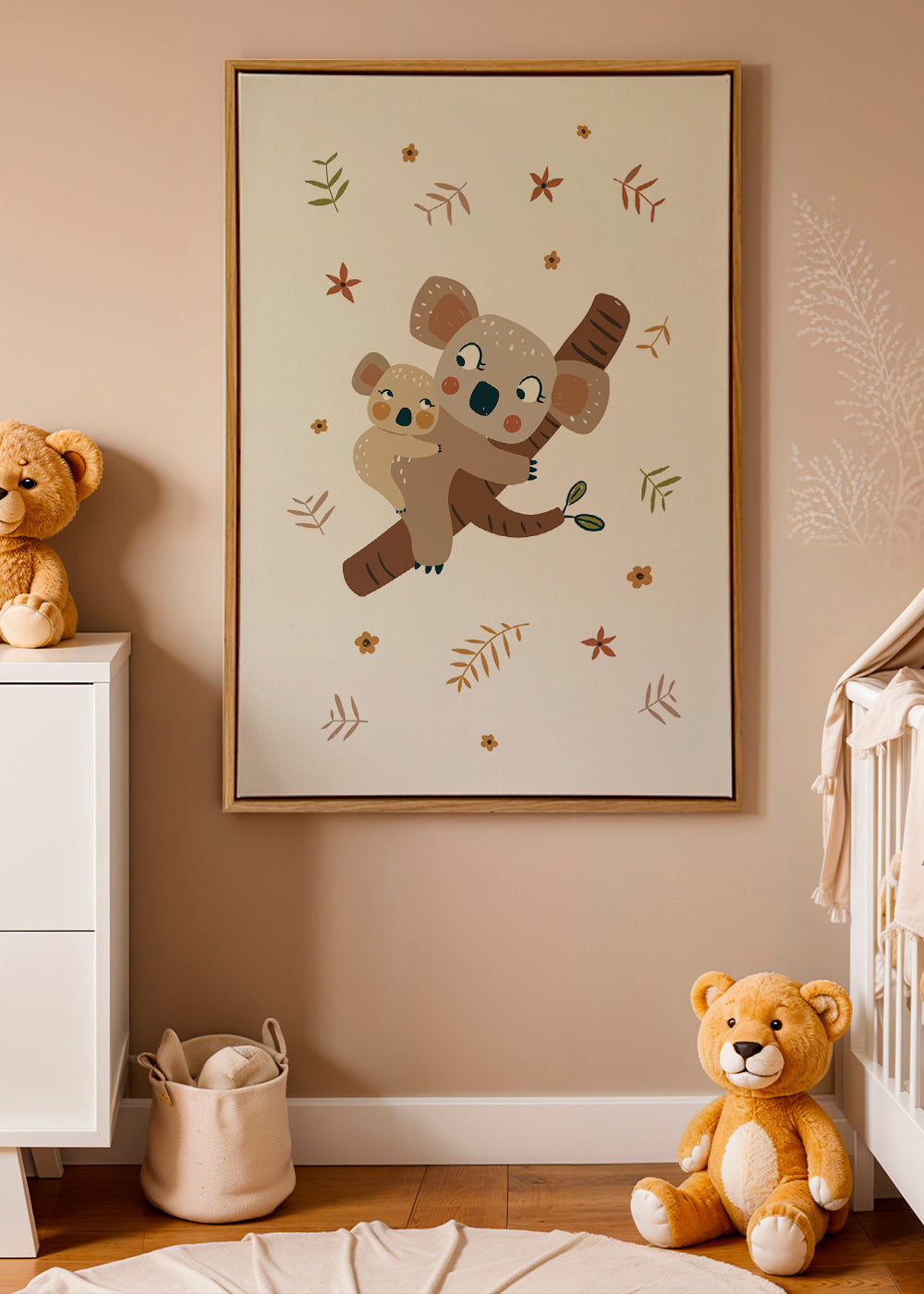Barnposter med koalamamma och bebis
