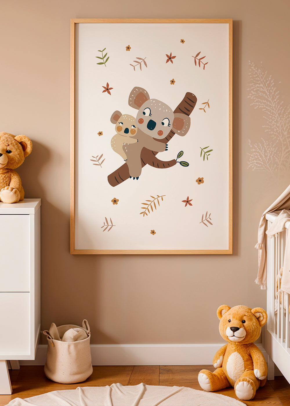 Barnposter med koalamamma och bebis