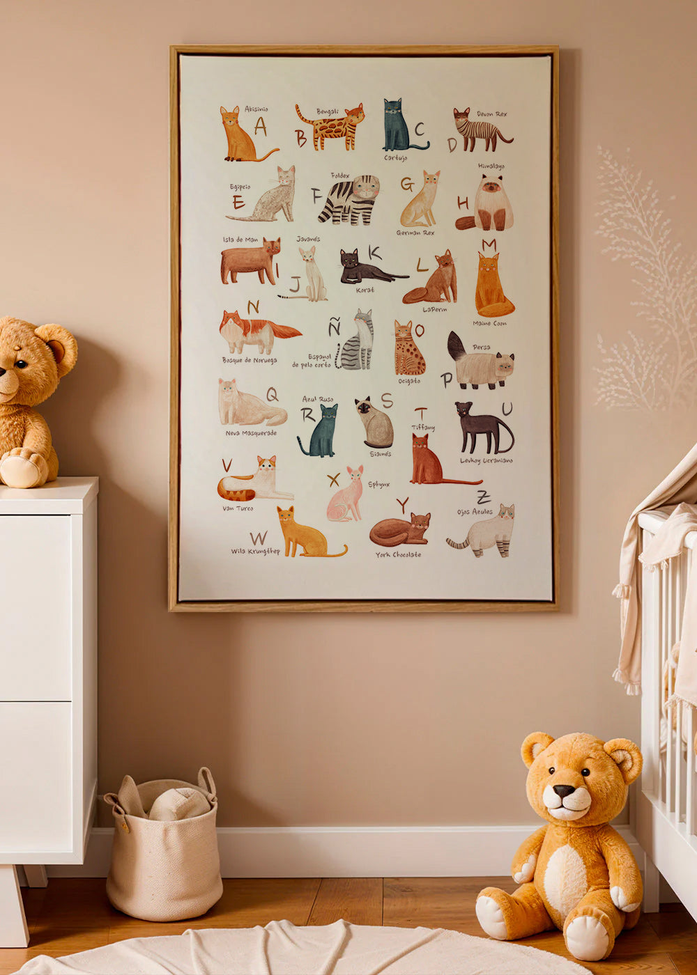 Barnposter Illustrerat kattalfabet
