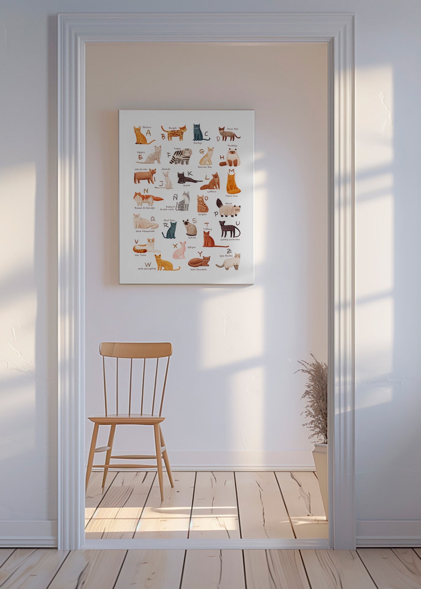 Barnposter Illustrerat kattalfabet