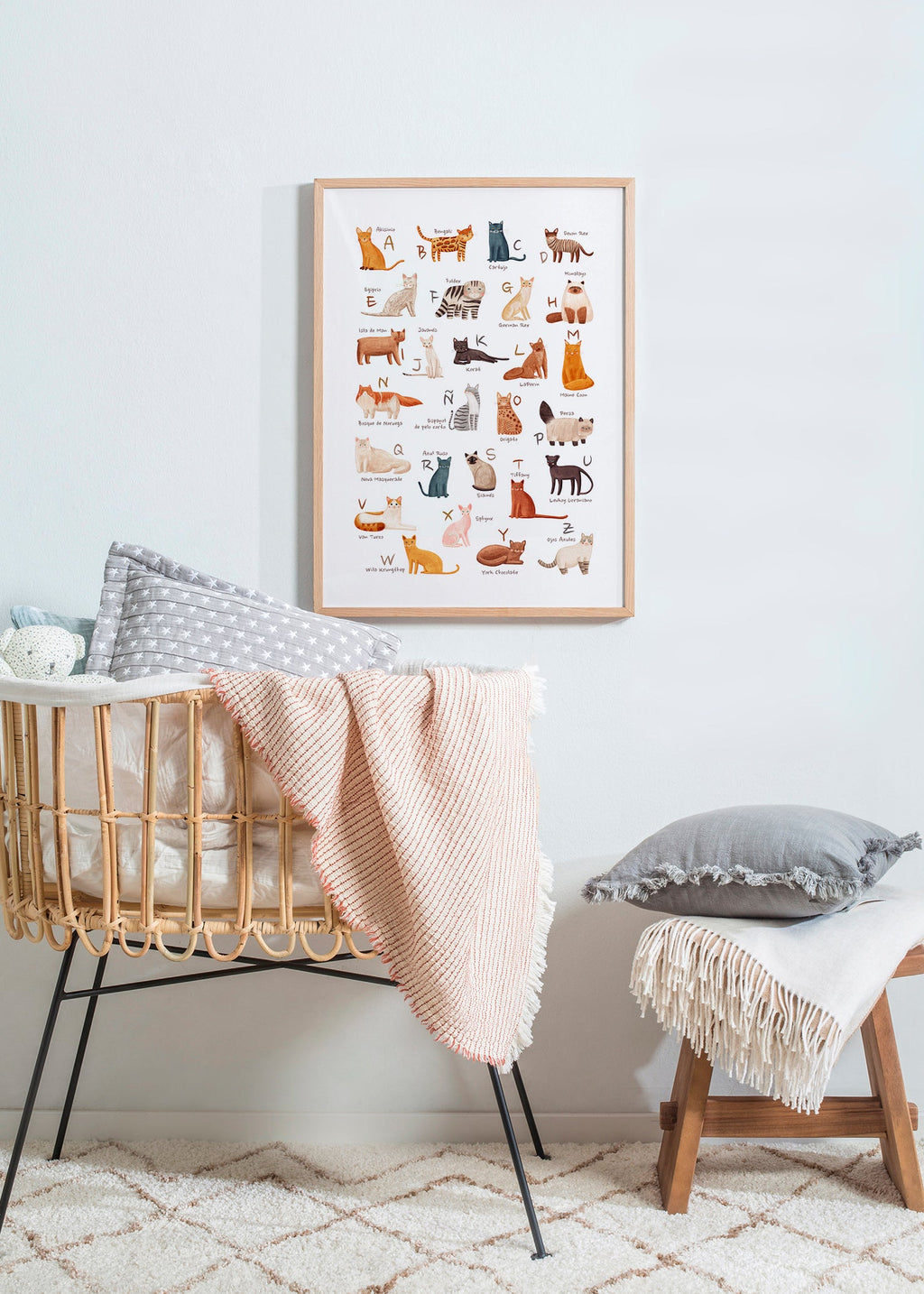Barnposter Illustrerat kattalfabet