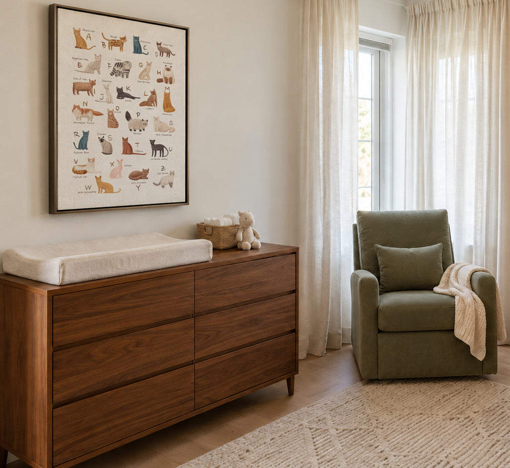 Abecedario gatos (ingles) - Framed canvas in an interior
