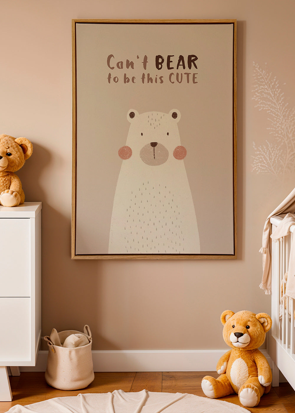 Barnposter: söt beige björn