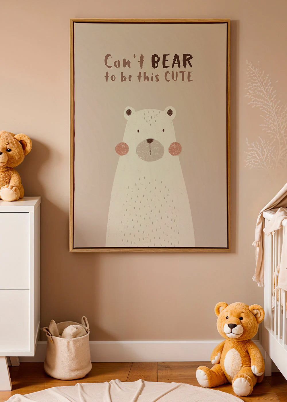 Barnposter: söt beige björn