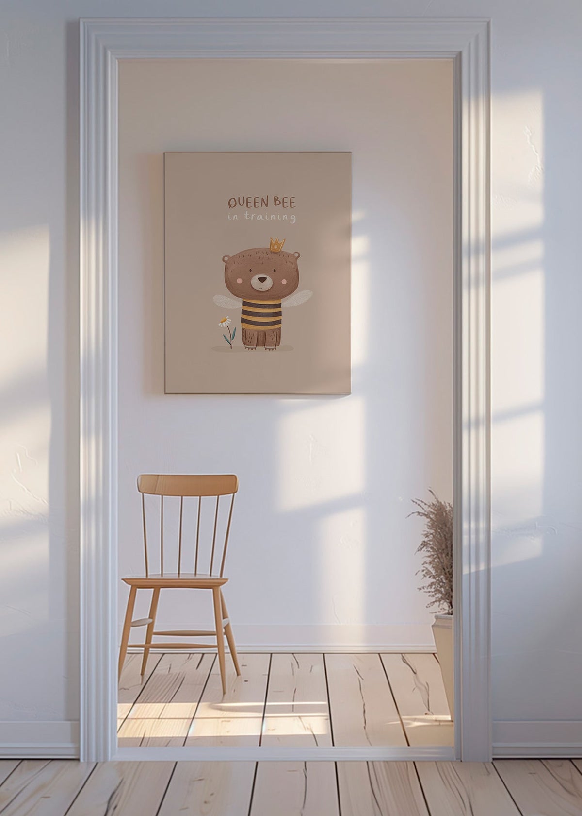 Barnposter björn som drottningbi